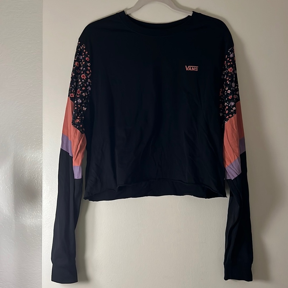 Vans black cropped long sleeve